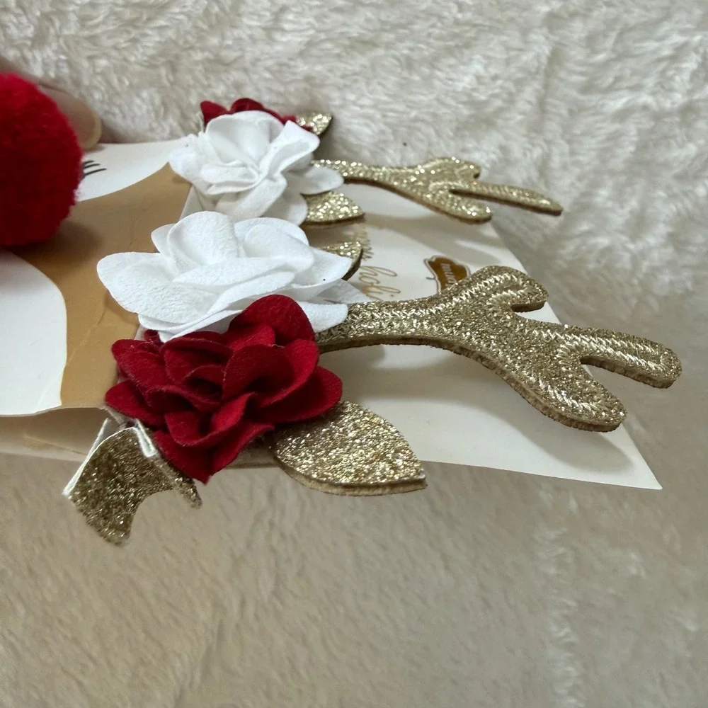 Mud Pie Holidays Reindeer Clips Toddler Girls Christmas Hair Accessories NWT‎